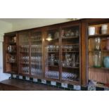 A VICTORIAN MAHOGANY AND GLAZED WALL CABINET,