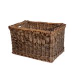 A WICKER LOG BIN,