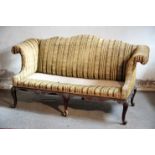 A CARVED WALNUT AND UPHOLSTERED SOFA IN GEORGE I STYLE,