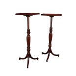 A PAIR REGENCY MAHOGANY ADJUSTABLE TORCHERE STANDS,