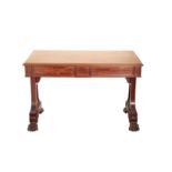 A REGENCY MAHOGANY LIBRARY SIDE TABLE, IN THE MANNER OF GILLOWS,