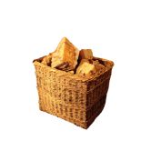 A LARGE WICKER LOG BASKET,