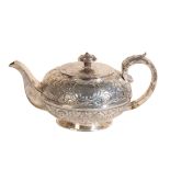 A GEORGE IV SILVER TEAPOT