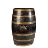 A PAIR OF VICTORIAN BRASS BOUND OAK CASKS,