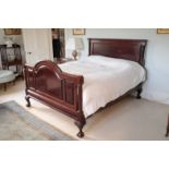 A VICTORIAN MAHOGANY DOUBLE BED, IN NEOCLASSICAL STYLE,