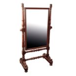A REGENCY MAHOGANY CHEVAL MIRROR, IN THE MANNER OF GILLOWS,
