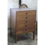 A STAINED HARDWOOD CHEST OF DRAWERS, BY FF ALLIANCE,