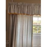 TWO PAIRS OF PRINTED COTTON CURTAINS, WITH TWO PELMETS EN SUITE,