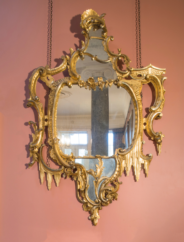 A PAIR OF GEORGE III STYLE GILTWOOD WALL MIRRORS, - Image 3 of 3