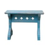 A VICTORIAN PAINTED WOOD SIDE TABLE IN GOTHIC STYLE,