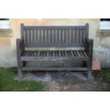 A TEAK GARDEN BENCH,