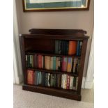 A MAHOGANY OPEN BOOKCASE,