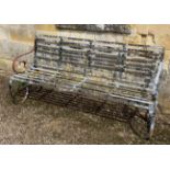 A VICTORIAN WROUGH IRON GARDEN BENCH