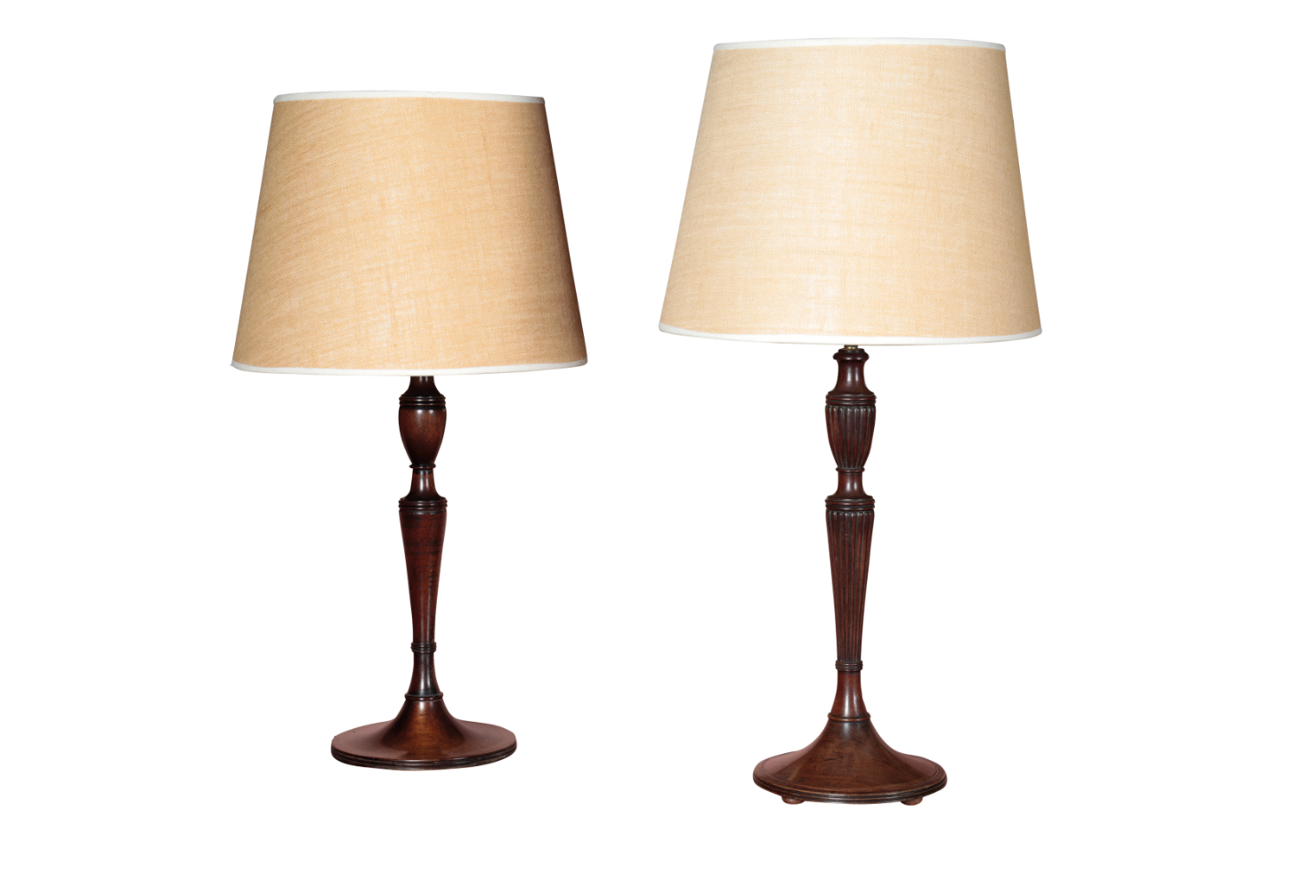 TWO SIMILAR STAINED WOOD TABLE LAMPS, IN GEORGE III TASTE, - Image 2 of 2