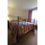 A BRASS DOUBLE BED,