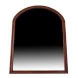 A VICTORIAN MAHOGANY FRAMED ARCHED WALL MIRROR,