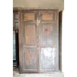 A STAINED PINE HOUSEKEEPER'S CUPBOARD,