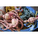 A QUANTITY OF CURTAIN TIE-BACK CORDS AND TASSELS,