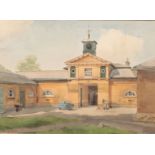 A WATERCOLOUR STUDY OF THE STABLES AT WORMINGTON GRANGE,