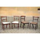 TWO PAIRS OF REGENCY SIDE CHAIRS, IN THE MANNER OF GILLOWS