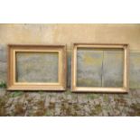 TWO GILT COMPOSITION PICTURE FRAMES IN EMPIRE STYLE,