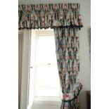 THREE PAIRS OF PRINTED COTTON CURTAINS,