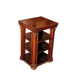 A GEORGE IV ROSEWOOD FREESTANDING BOOKSTAND, ATTRIBUTABLE TO GILLOWS,