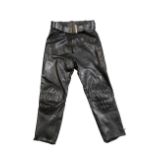 A PAIR OF LEATHER JEANS BY RIVETTS OF LONDON