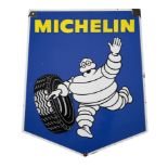 A MICHELIN DOUBLE SIDED ENAMEL ADVERTISING SIGN