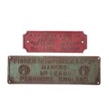 A 'FISHER HUMPHRIES & CO LTD' CAST IRON SIGN