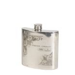 A ROVER GROUP POLISHED PEWTER DRINKS FLASK