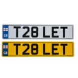 UK VEHICLE REGISTRATION NUMBER 'T28 LET'