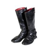 A PAIR OF LEWIS LEATHERS MOTORCYCLE BOOTS