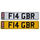 UK VEHICLE REGISTRATION NUMBER 'F14 GBR'