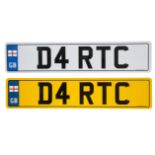 UK VEHICLE REGISTRATION NUMBER 'D4 RTC'