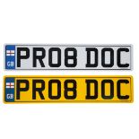 UK VEHICLE REGISTRATION NUMBER 'PR08 DOC'