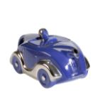 A BLUE SADLER 'OKT42' MOTORCAR TEAPOT