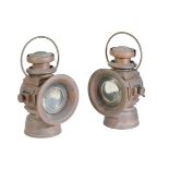 A PAIR OF LUCAS NO 524 'KING OF THE ROAD' LAMPS