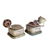 TWO GERMAN TINPLATE CHILDRENS GRAMOPHONES