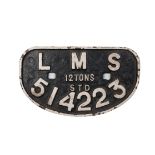 A CAST IRON 'L M S' PLAQUE