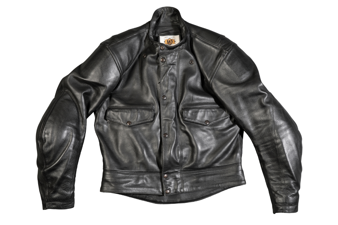 A BKS LEATHERS ARMOURED BIKER JACKET