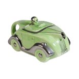 A LIGHT GREEN SADLER 'OKT42' MOTORCAR TEAPOT