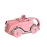 A PINK SADLER 'OKT42' MOTORCAR TEAPOT