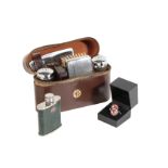 A LEATHER VANITY GROOMING CASE BY MG MOTORING