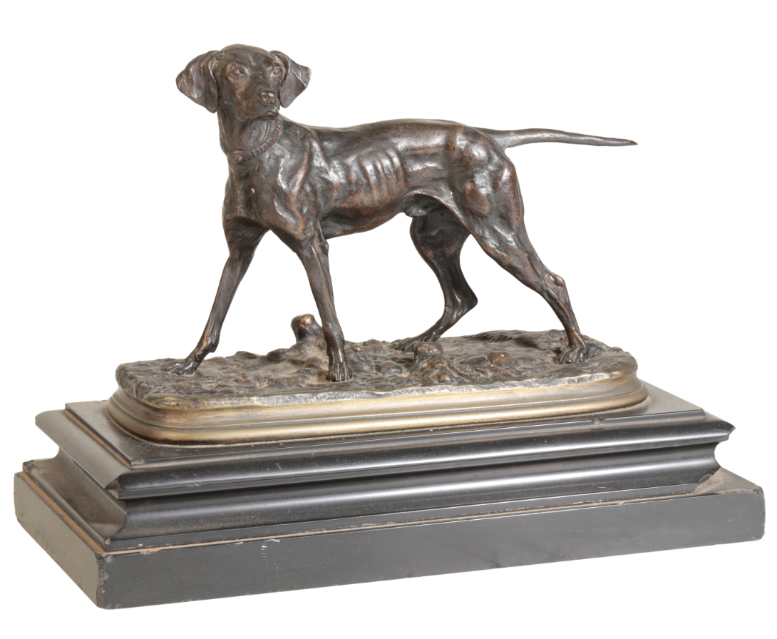 AFTER PIERRE-JULES MENE, (1810 - 1879), A PAIR OF PATINATED BRONZE MODELS OF A SETTER AND A POINTER, - Image 3 of 4