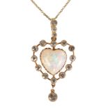 A DIAMOND AND OPAL PENDANT