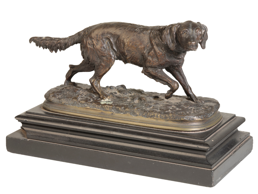 AFTER PIERRE-JULES MENE, (1810 - 1879), A PAIR OF PATINATED BRONZE MODELS OF A SETTER AND A POINTER, - Image 2 of 4