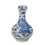 CHINESE BLUE AND WHITE BOTTLE VASE