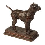 ALFRED DUBUCAND, (1828-1894), A BRONZE MODEL OF A BOSTON TERRIER,