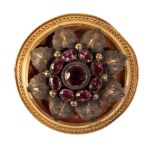 A VICTORIAN ETRUSCAN STYLE BROOCH/PENDANT LOCKET